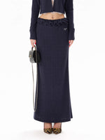 Navy Lace Layered Knit Set