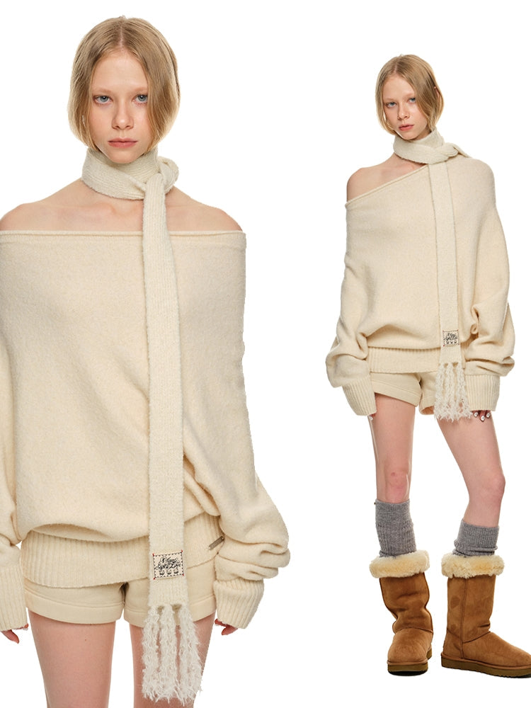 Off-Shoulder Oversized Sweater