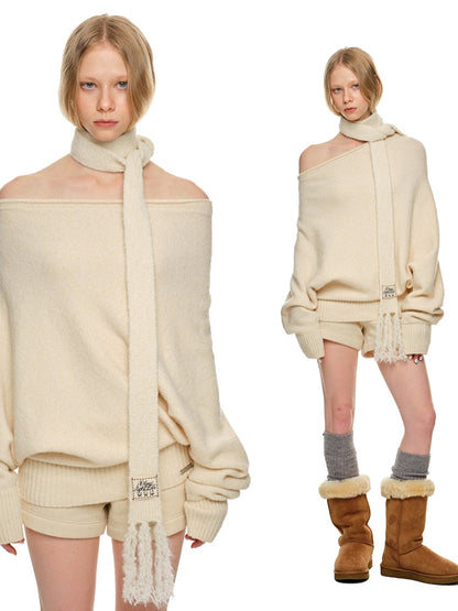 Off-Shoulder Oversized Sweater