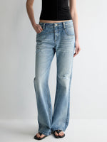 Irregular Pocket Wide-Leg Denim Pants
