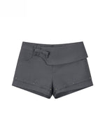 Deconstructed Studded Suit Shorts