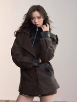 Contrast Splicing Double-Layer Blazer Coat