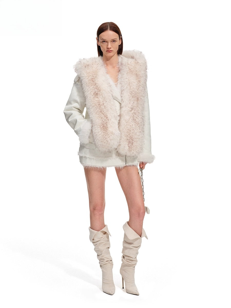 Polar Eco Fox Fur Hooded Scarf Hat