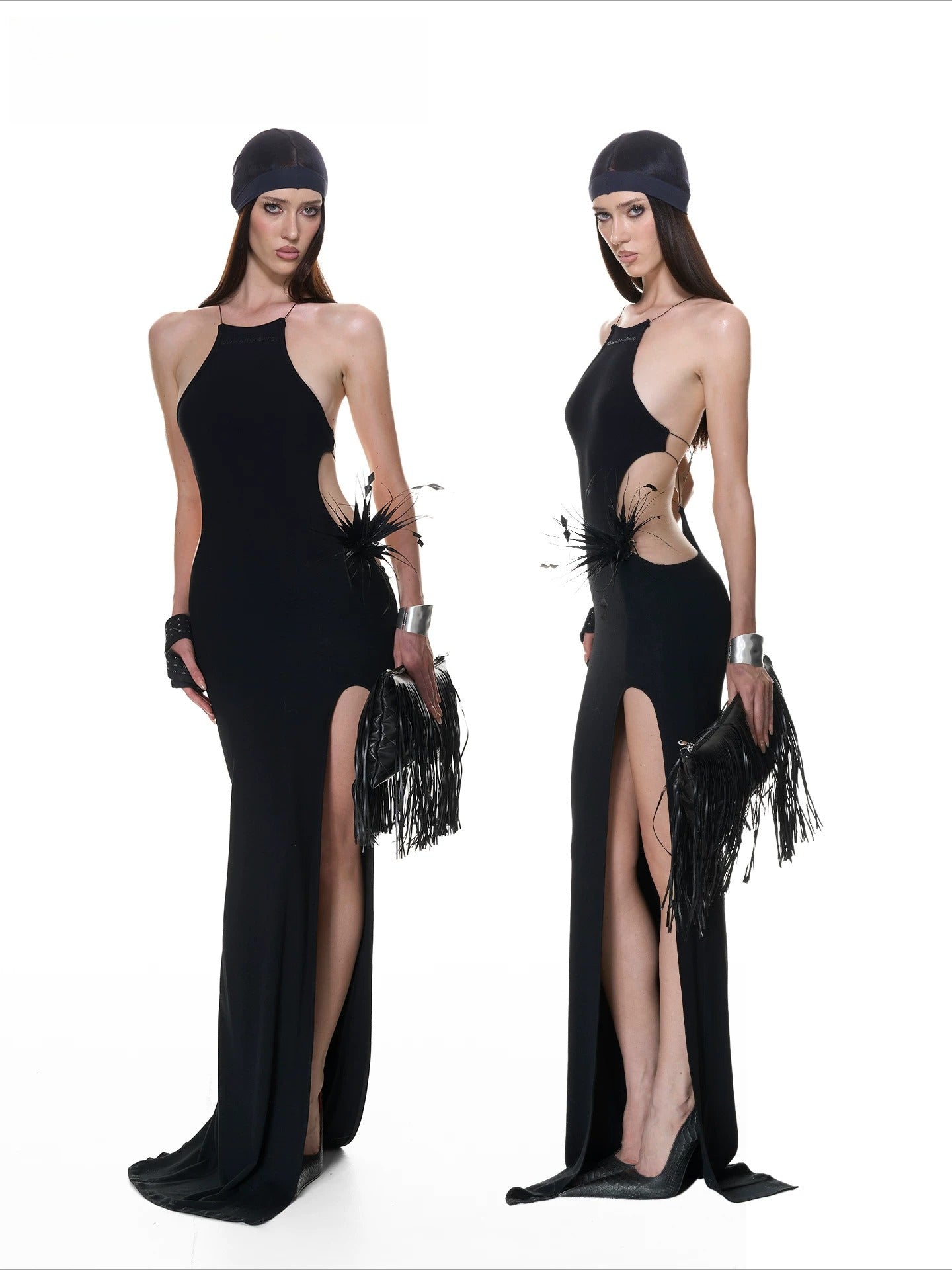 Cross-Back Halter Maxi Dress