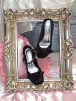 Satin Rose Kitten Heels