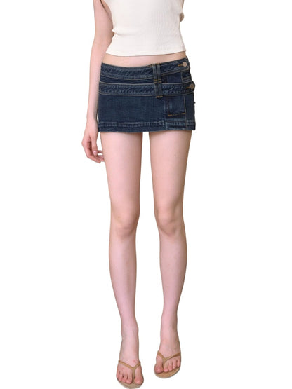 Low Rise Denim Skort