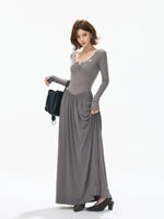 Square Neck Slim Maxi Dress