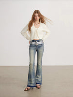 Blue Washed Flare Jeans