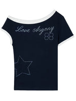 Rhinestone Shoulder Top