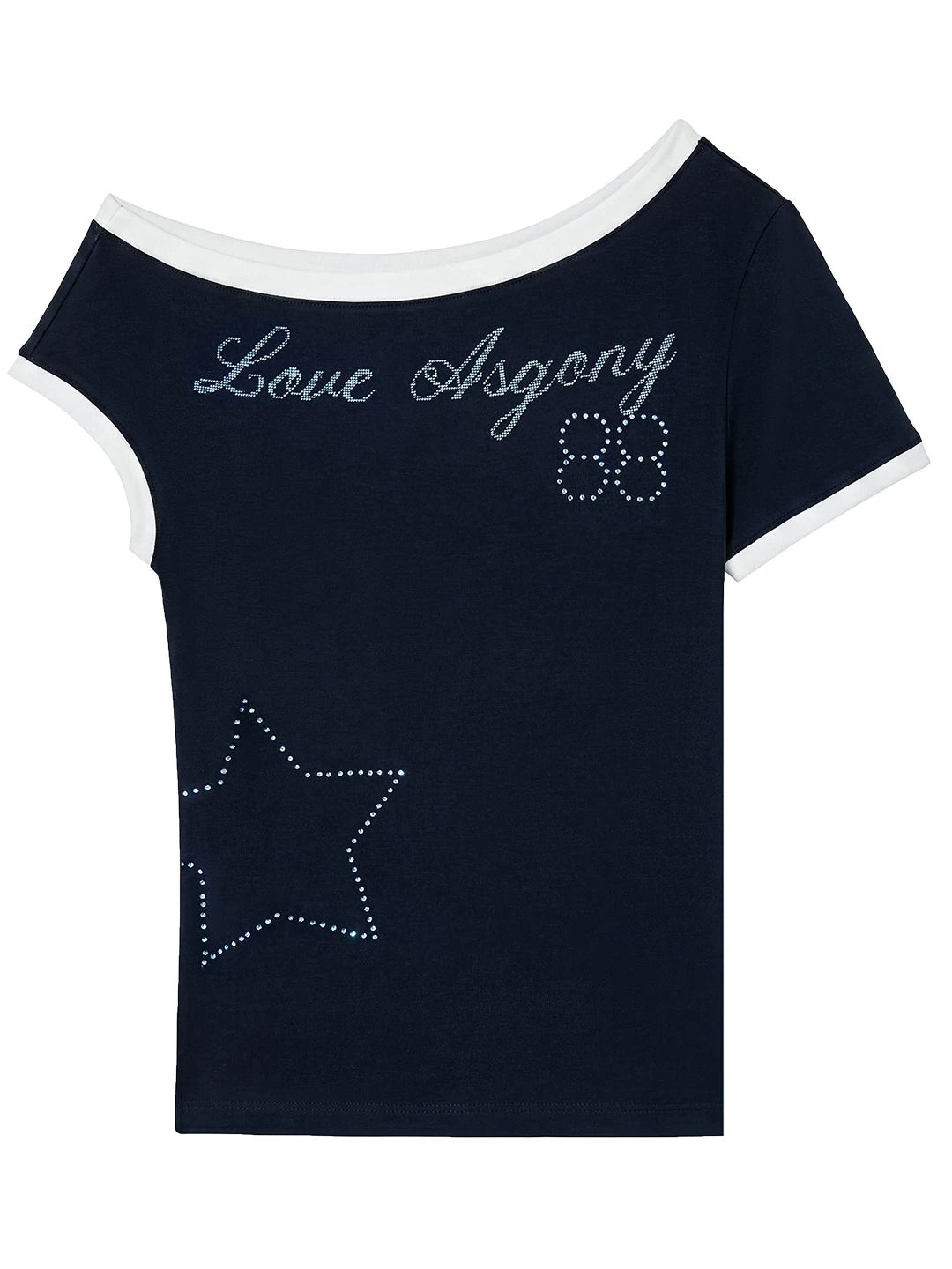 Rhinestone Shoulder Top