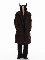 Fur Collar Hoodie & Wide Pants Set