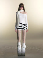 Zebra Print Faux Fur Shorts