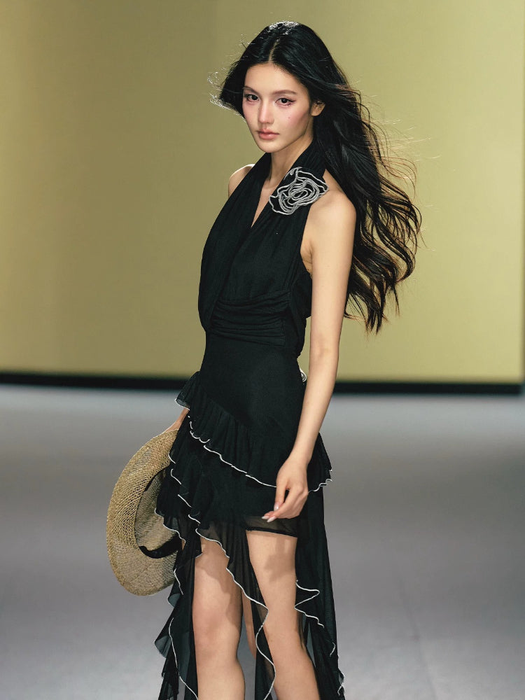 Rose Halter Maxi Dress