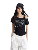 Butterfly Off-Shoulder Tee