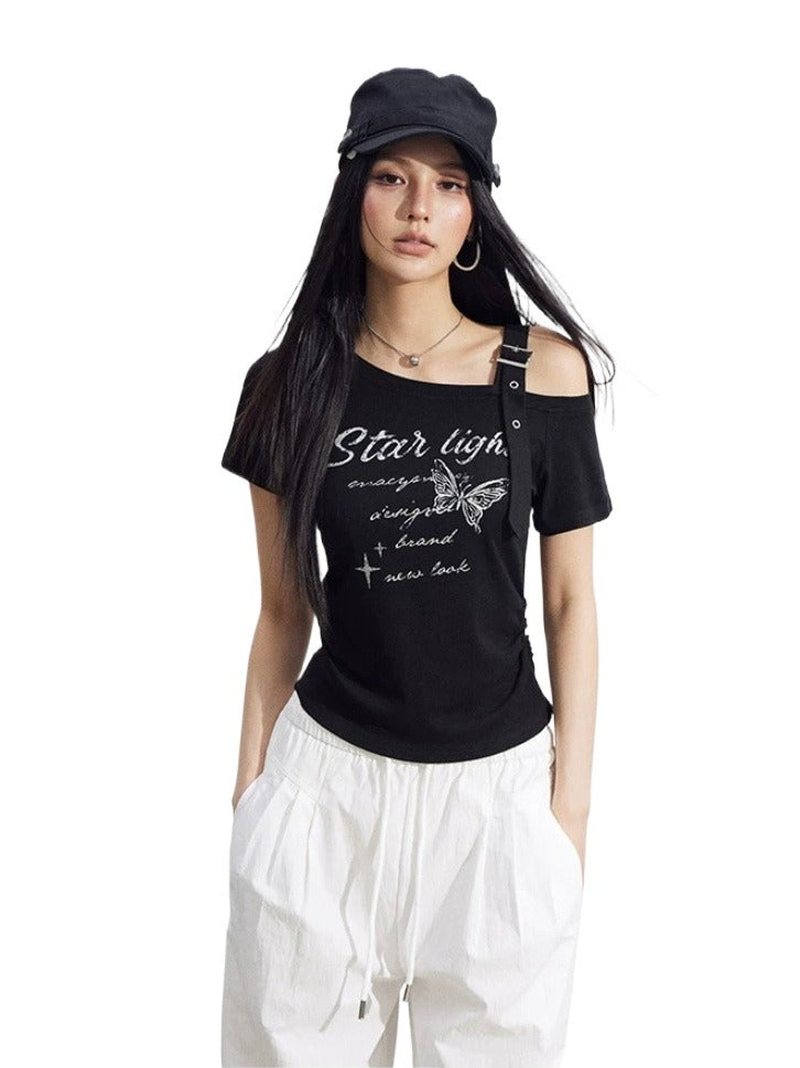 Butterfly Off-Shoulder Tee