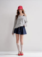 Ruffle Drawstring Mini Skirt