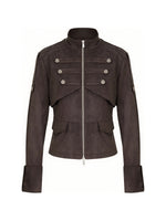 Vintage Suede Stand Collar Jacket