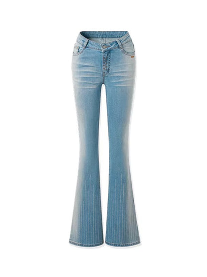 Mid-Rise Stretch Flared Jeans