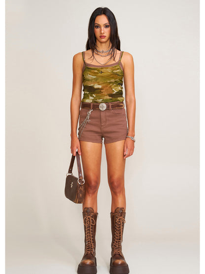 Compass Dancer Denim Flat Shorts Sand