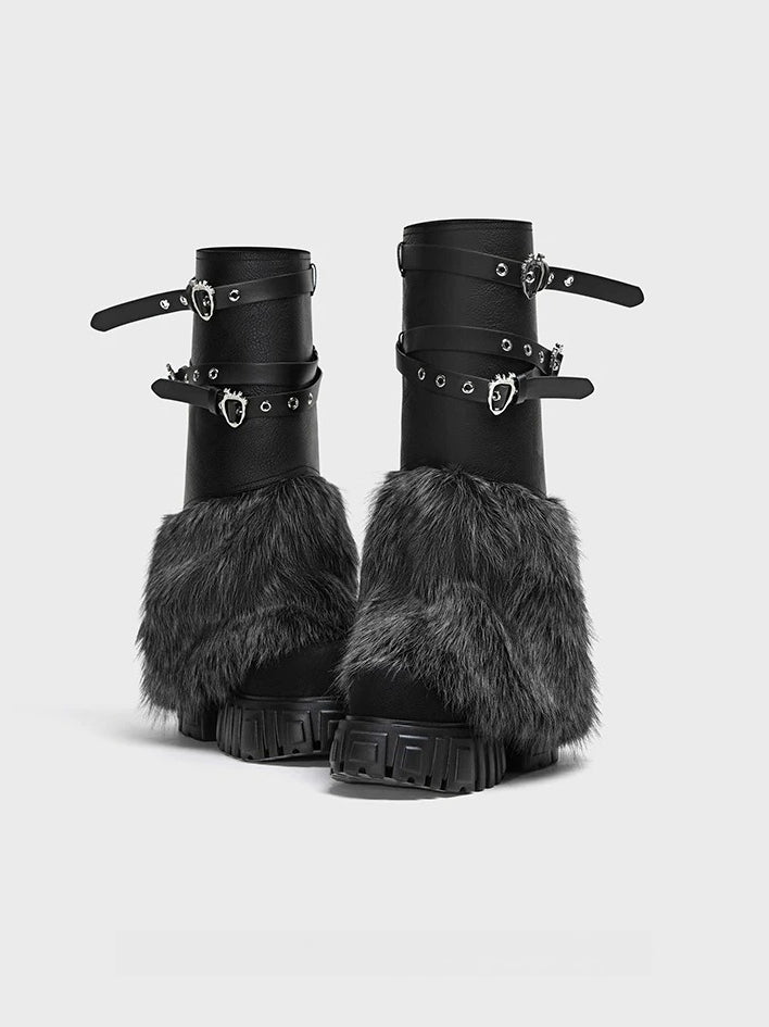 Black Platform Combat Boots