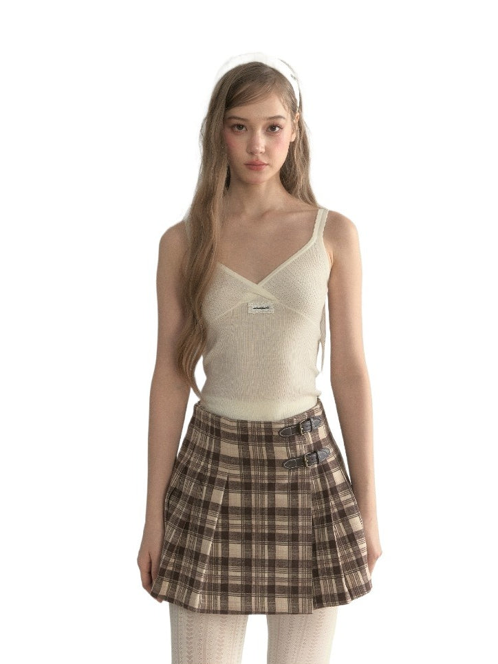 Wool Knit Layered Camisole Top