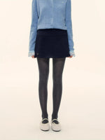 Faux-Layer Wool A-Line Skort