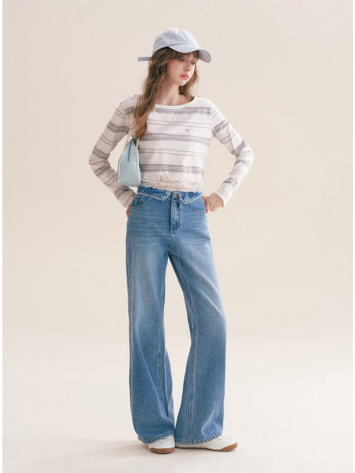 French Lace Wide Leg Jeans