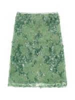 Mint Sequin Embroidered Midi Skirt