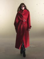 Cape Scarf Double-Faced Wool Coat