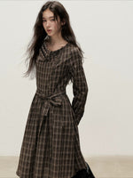 Plaid Cowl Dress