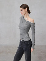 Rhinestone Off-Shoulder Top