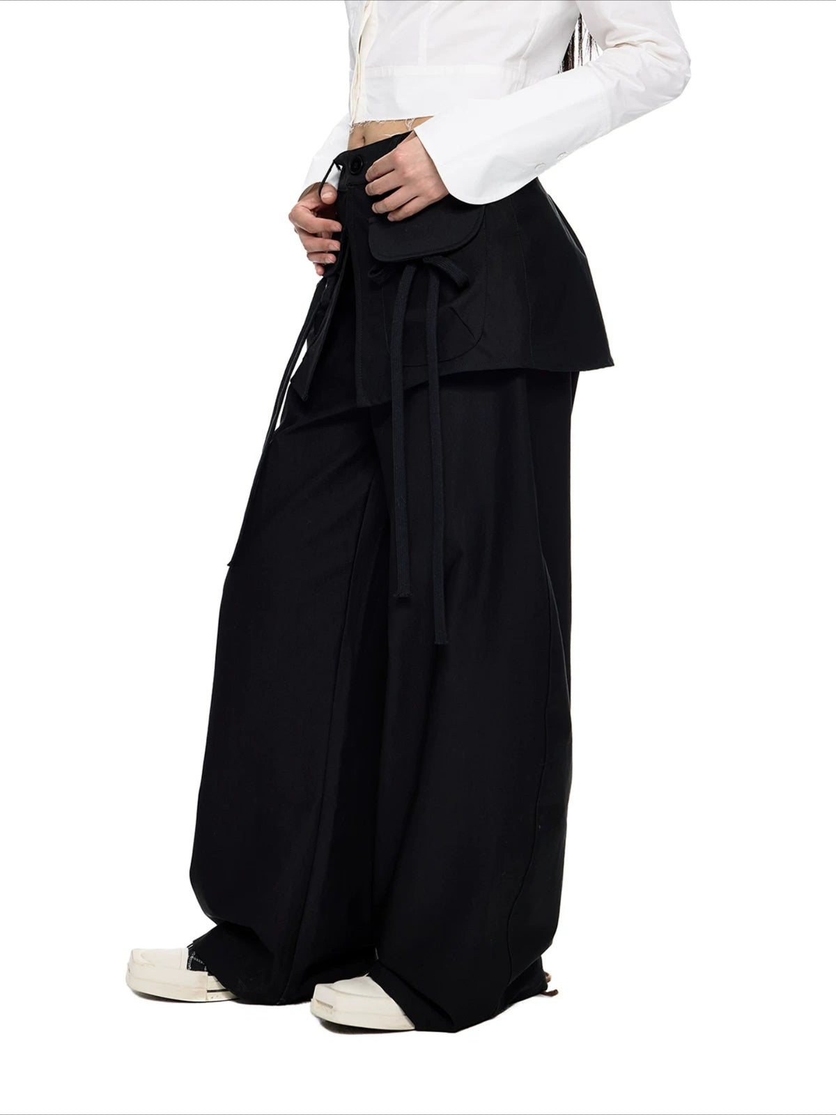 Drawstring Wide Leg Pants
