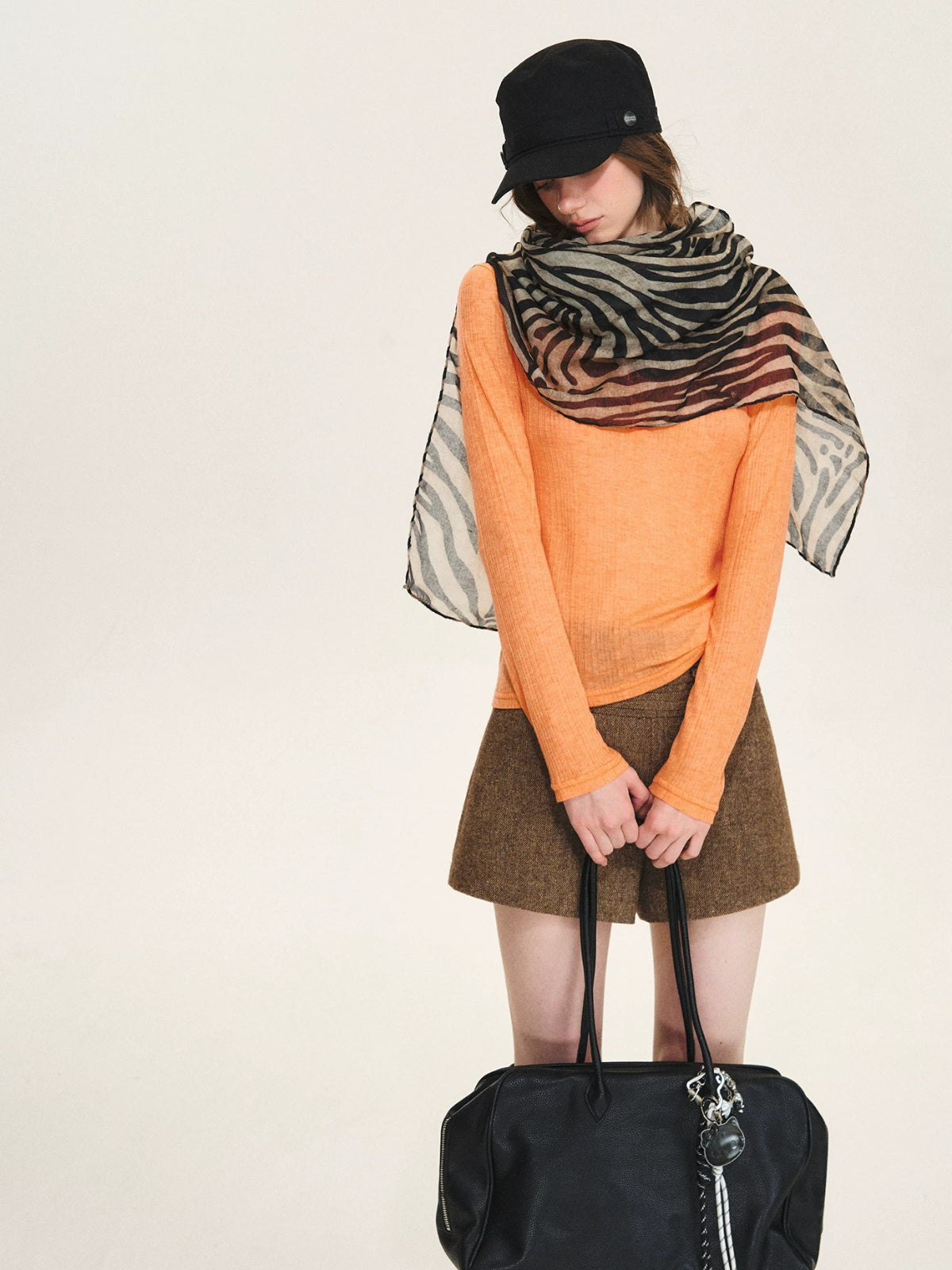 Vintage Lightweight Zebra Print Scarf