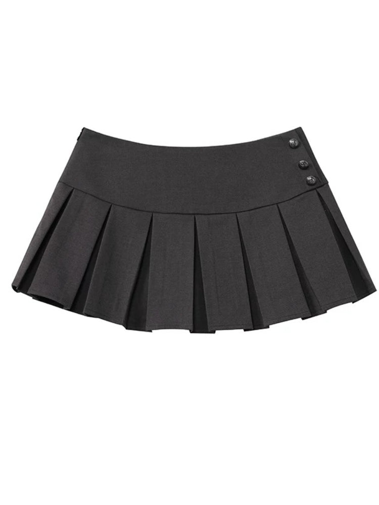 Pleated College A-Line Skirt