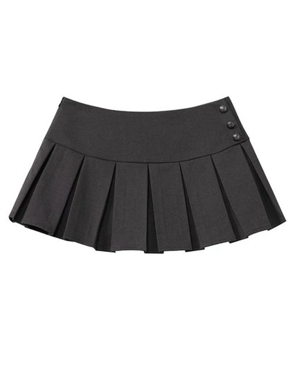 Pleated College A-Line Skirt