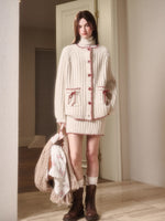 Latitude 69° Wool Contrast Trim Knit Sweater Set