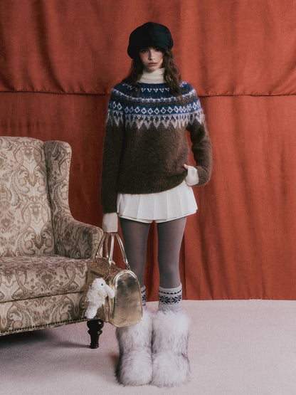 Wool-Blend Fair Isle Sweater