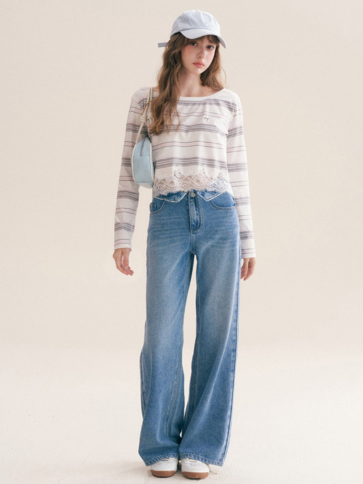 French Lace Wide Leg Jeans