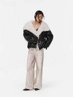 Midnight Fur Collar Leather Jacket