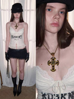 Lace Print Corset Top