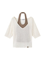 Sheer Layering Half Sleeve T-shirt