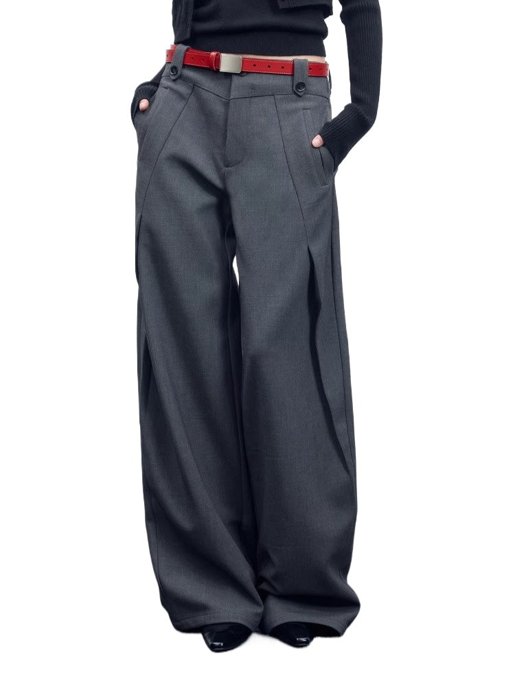 Wool Blend Curve Trousers