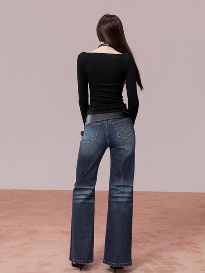 Button Detail Crewneck Top