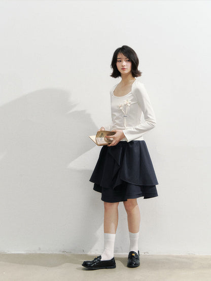 Structural Bow Mini Skirt