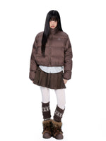 Maillard Cropped Down Puffer Jacket