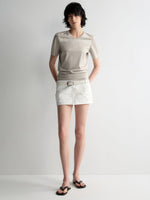 White Denim Straight Skirt