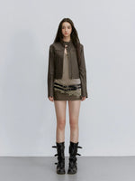 Brown Structured Leather Jacket