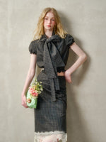 Natural Cotton Bow-Tie Shirt & Skirt Set