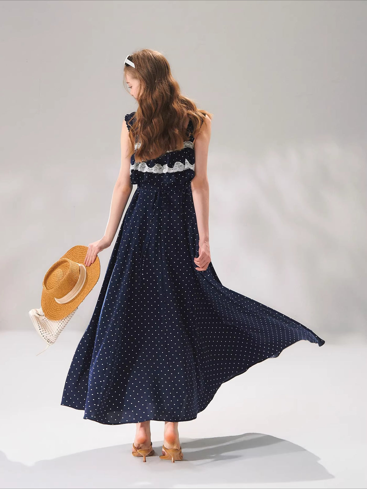 Polka Lace Strap Dress