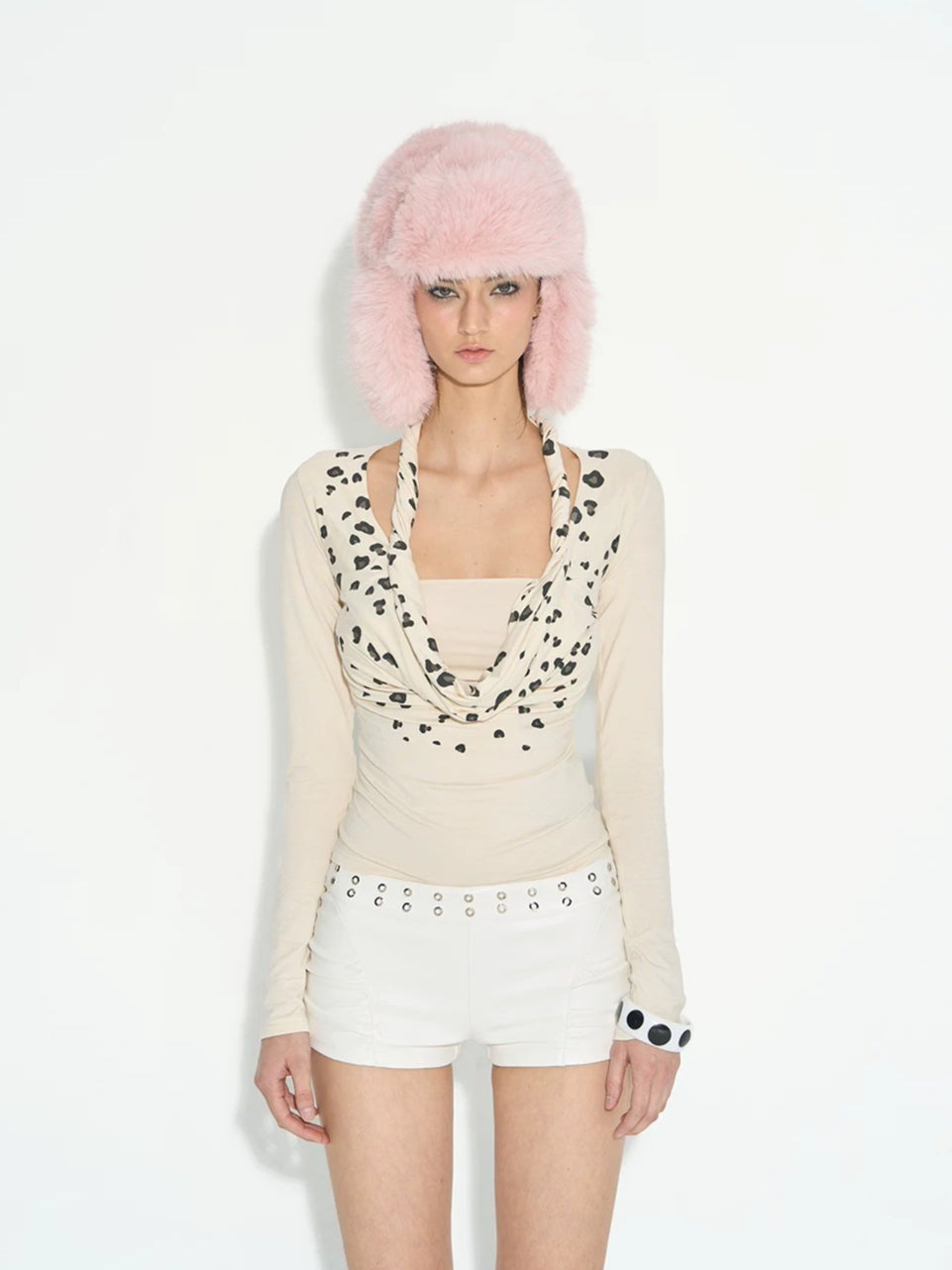 Leopard Twist Cowl Top